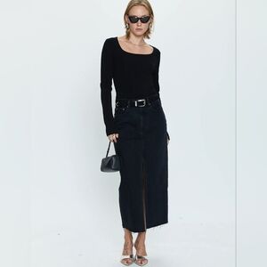 Pistola Alice Denim Midi Skirt